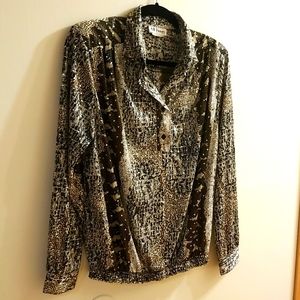 All hours vintage Silky shirt in animal print